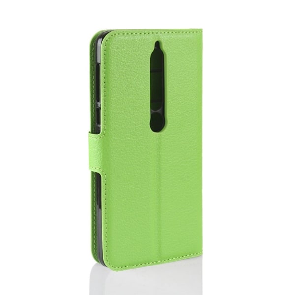 Nokia 6 (2018) litchi tekstur PU læder flip etui - Grøn Green