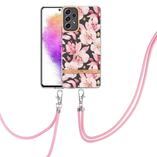 Slankt og slidstærkt softcover med nøglesnor til Samsung Galaxy A73 - Hc005 Pink Gardenia Pink