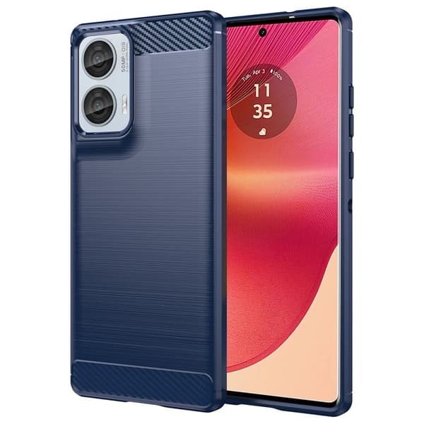Carbon Flex Motorola Edge 50 Fusion deksel - Blå Blue