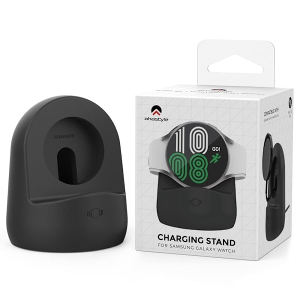 AHASTYLE silikoneopladningsbase til Samsung Galaxy Watch 4 / 3 - Sort Black
