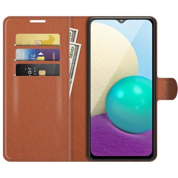 Classic Samsung Galaxy A02 flip kuoret - Ruskea Brown