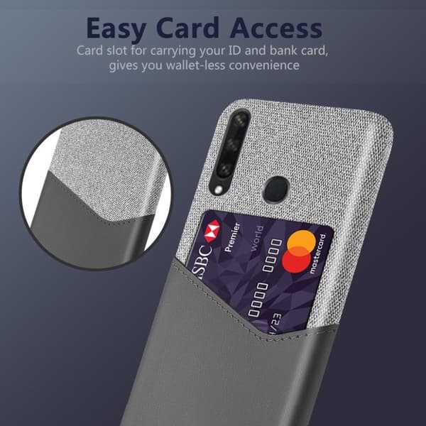 Bofink Huawei Y6p Card deksel - Grå Silver grey