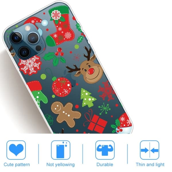 Julfodral till iPhone 14 Pro - Christmas Sticker Röd