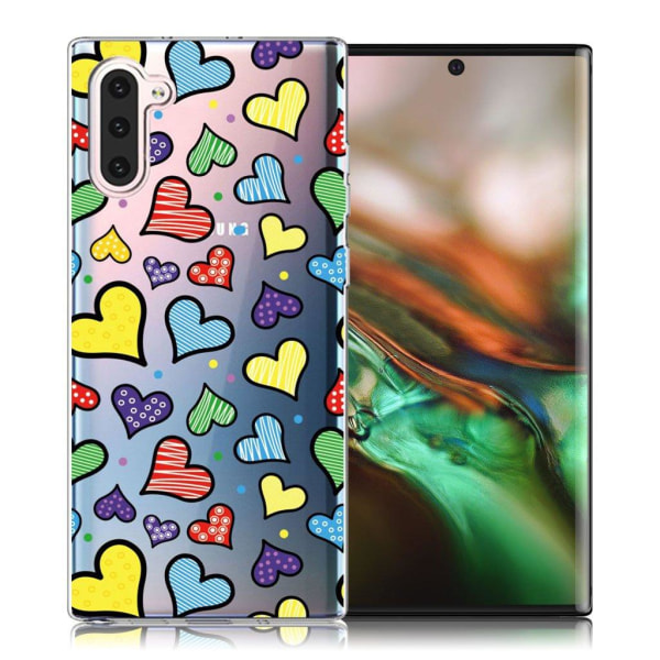 Deco Samsung Galaxy Note 10 kuoret - Rakkaus Hearts Multicolor