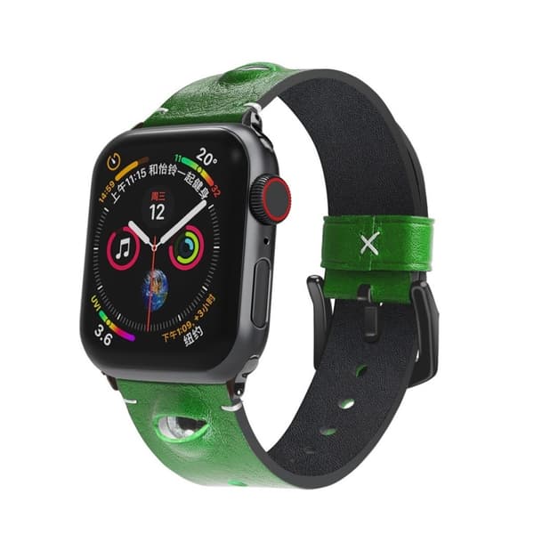 Apple Watch Series 5 / 4 40mm stylish ægte læder rem - grøn Green