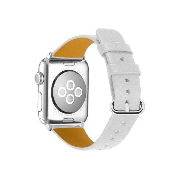 Apple Watch Series 3/2/1 42mm litchi texture watch band - White Vit