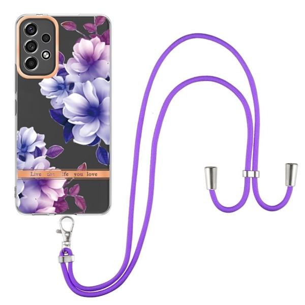 Slankt og holdbart softcover med nøglesnor til Samsung Galaxy A53 5G - Lilla Begonia Purple