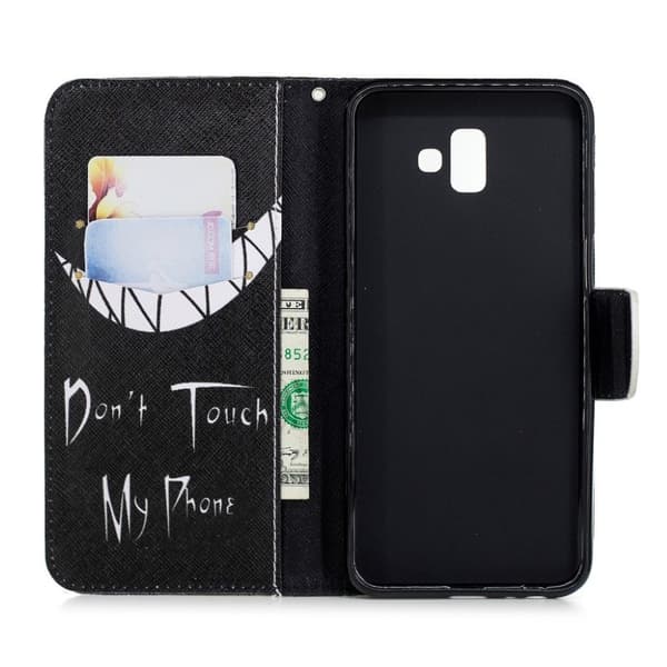 Wonderland Samsung Galaxy J6 Plus (2018) etui - Vredt Ansigt og Advarsel Multicolor