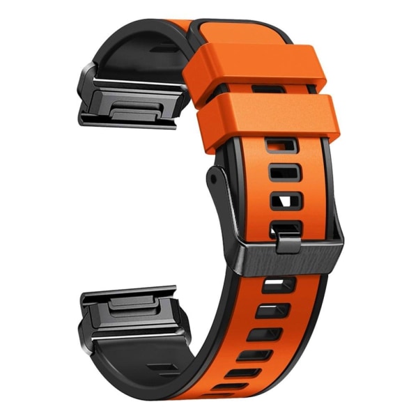 Tvåfärgat klockarmband i silikon för Garmin Watch - Orange / Svart Orange