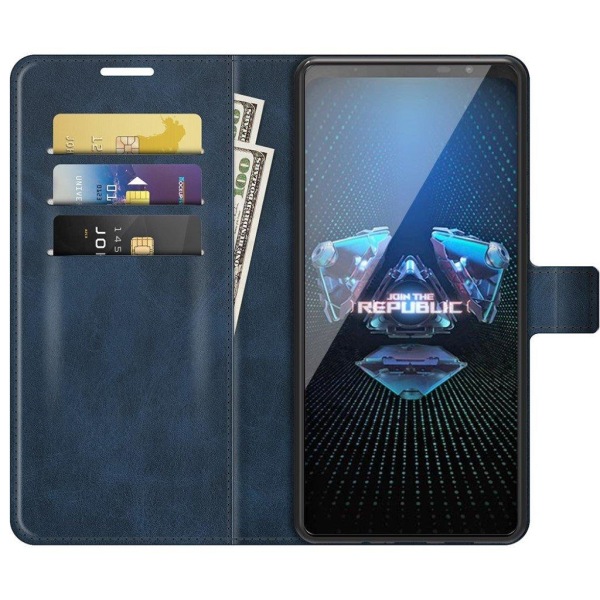 Wallet-style Læder Etui til Asus Rog Phone 5 - Blå Blue