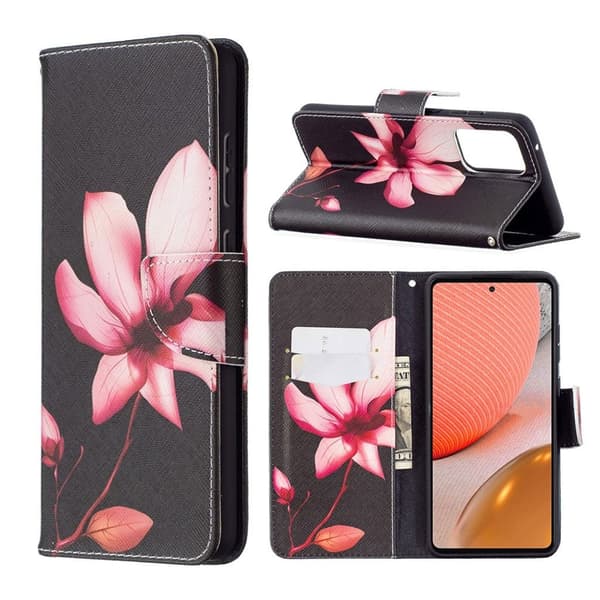 Wonderland Samsung Galaxy A72 5G Flippetui - Rosa Blomst Pink