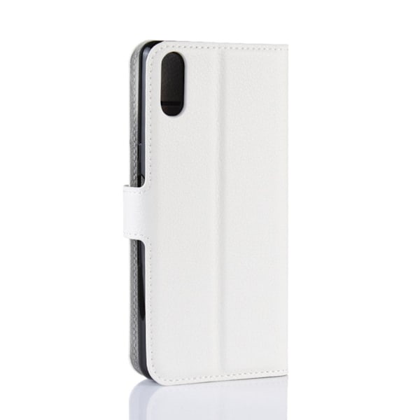 Sony Xperia L3 Litchi Læretui - Hvit White