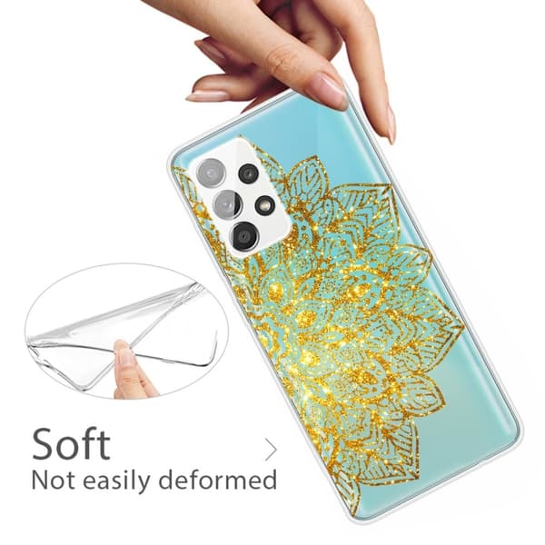 Glitter Samsung Galaxy A73 cover - Gyldne Glitterblade Gold