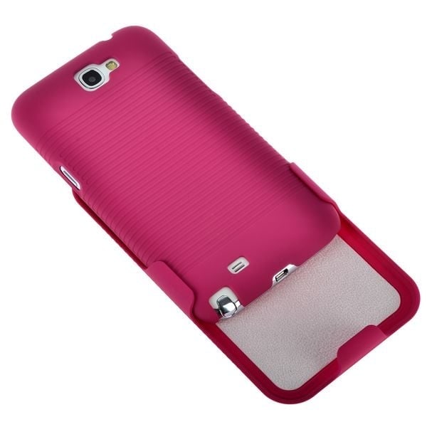 BeltClip KickStand (Het Rosa) Samsung Galaxy Note 2 Skal Rosa
