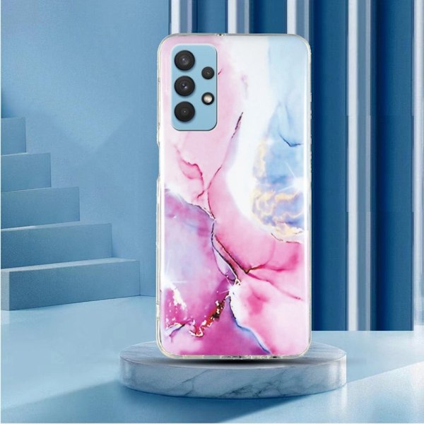 Marble Samsung Galaxy M32 5G / A32 5g Etui - Lyserød / Blå Multicolor
