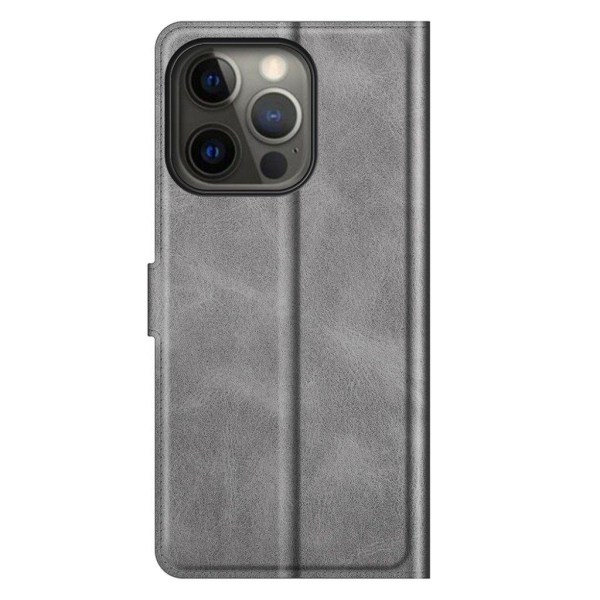 Lompakko Nahkakotelo For iPhone 13 Pro Max - Harmaa Silver grey