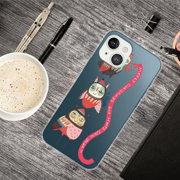 Julfodral till iPhone 13 Mini - Ugglor multifärg