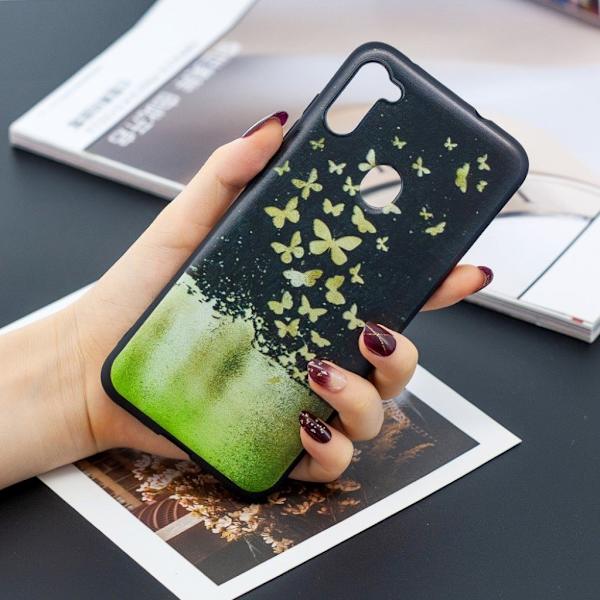 Imagine Samsung Galaxy A11 Etui - Sommerfugl Gold