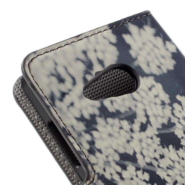Moberg Microsoft Lumia 550 Læder Etui - Flotte Hvide Blomster Multicolor