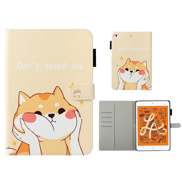 Mønstertryk læderpungetui iPad mini (2019) 7,9 tommer - Sød Hund Multicolor