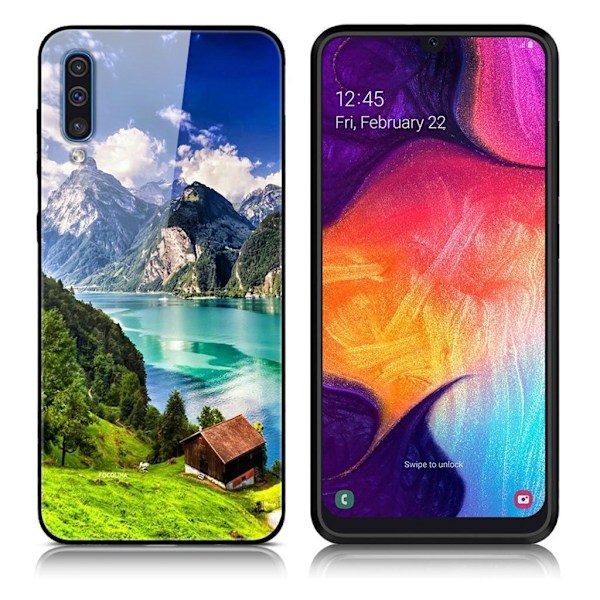 Fantasy Samsung Galaxy A50 skal - Grön Kulle Stuga multifärg