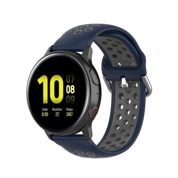 Samsung Galaxy Watch Active / Active 2 - 40mm / 44mm dubbelfärgat klockarmband - Mörkblå / Grå Blå