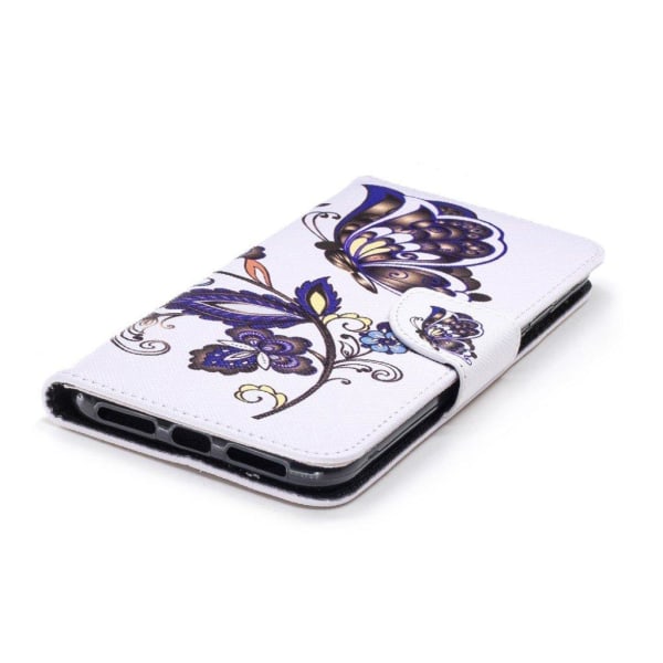 iPhone XS Max mobilfodral silikon konstläder stående plånbok - F multifärg