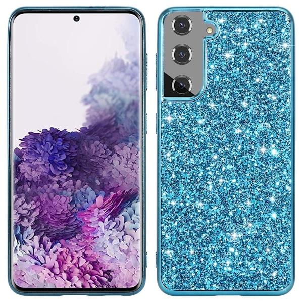 Glitter Samsung Galaxy S22 Plus deksel - Blå Blue