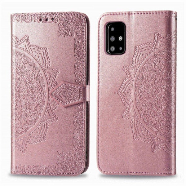 Mandala läder Samsung Galaxy A71 fodral - Rosa Rosa