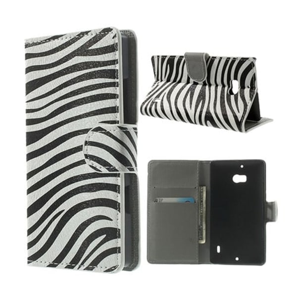 Moberg Nokia Lumia 929/930 Læder Etui - Zebra Striber Multicolor