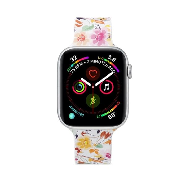 Apple Watch Series 5 40mm mönster silikon klockarmband - vackra blommor multifärg