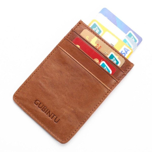 GUBINTU Universal anti-stöld plånbok i äkta läder - brun Brun