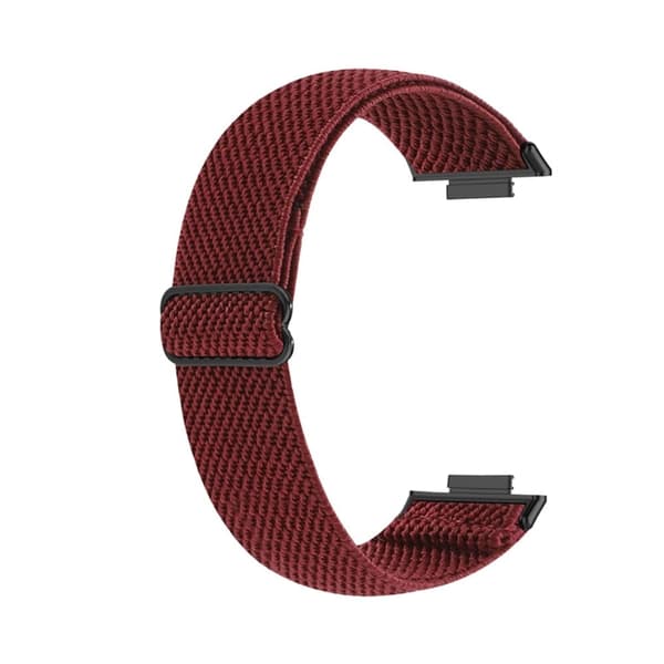 Huawei Watch Fit 2 elastisk nylon-urrem i etnisk stil - Rødvin Red