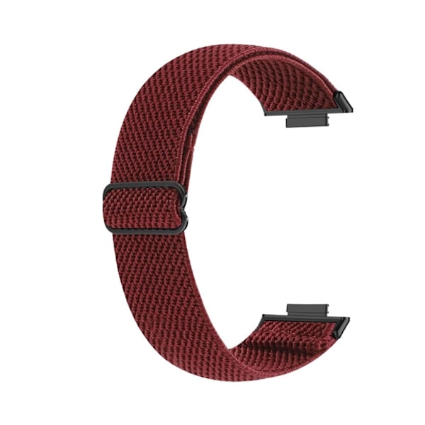 Huawei Watch Fit 2 elastiskt klockarmband i nylon i etnisk stil - Vinröd Röd