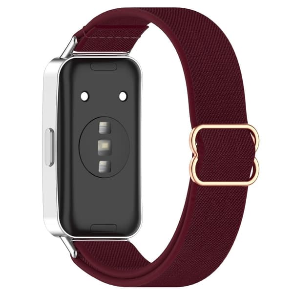 Klockarmband Huawei Band 10 NFC / 10 / 9 NFC / 9 / 8 NFC / 8 Nylon Elastisk Flätad Rem - Vinröd Röd