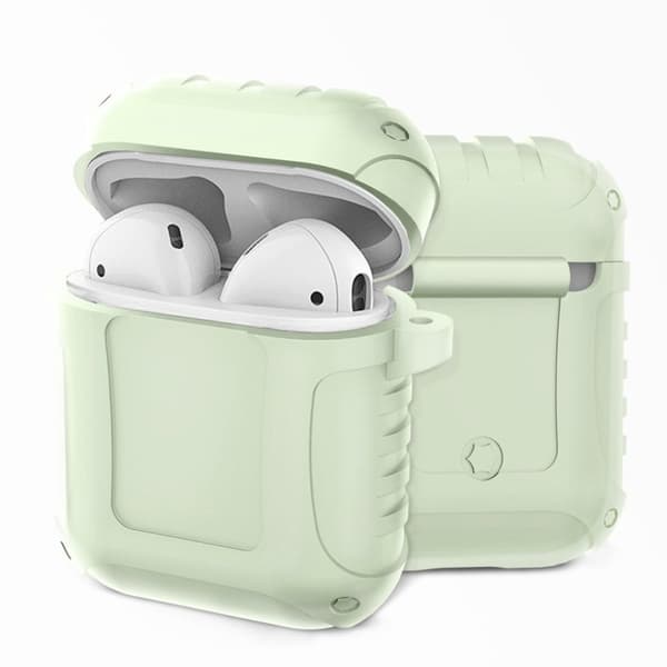 Airpods stødabsorberende silikone etui - Cyan Green