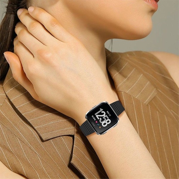 Fitbit Versa 2 / Versa Lite stylish stainless steel watch strap Svart