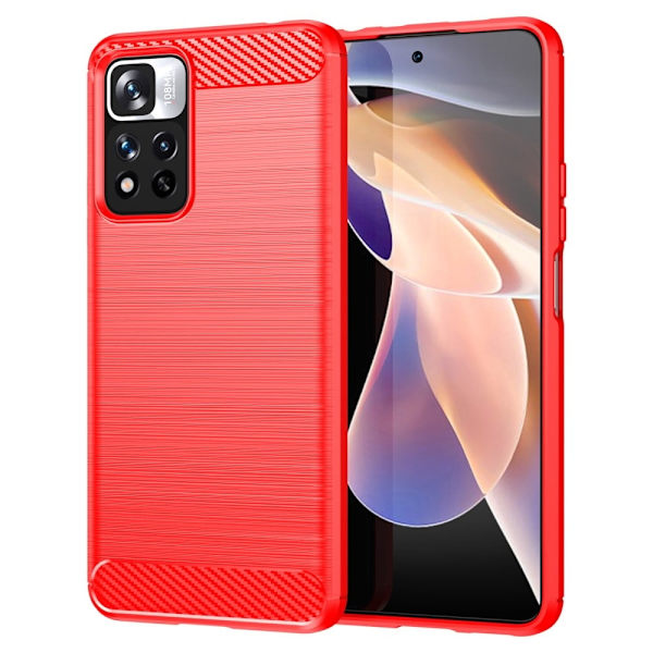 Carbon Flex Suojakotelo Xiaomi Redmi Note 11 Pro Plus / 11 Pro - Punainen Red