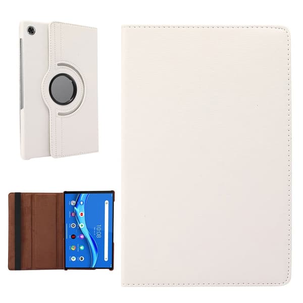 Lenovo Tab M10 FHD Plus 360 graders läderfodral med litchi-textur - Vit Vit