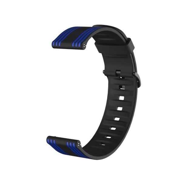 20 mm Twill-farvet urrem til Amazfit- og Huawei-ure - Sort / Blå Blue