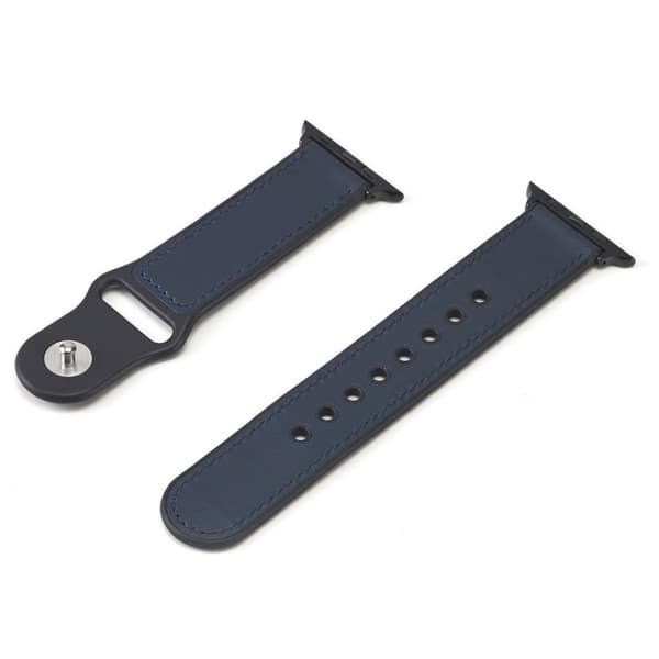 Apple Watch Series 6 / 5 40mm elegant leather watch band - Dark Blue Blå