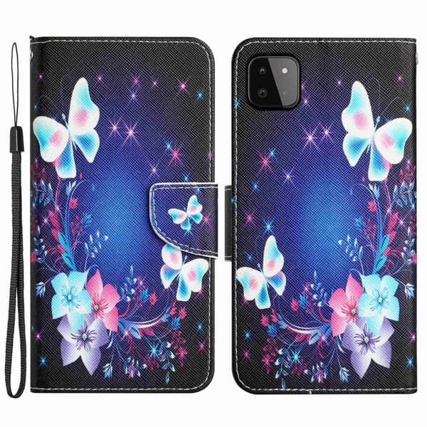 Wonderland Samsung Galaxy A22 5G Flip Etui - Sommerfugl Multicolor