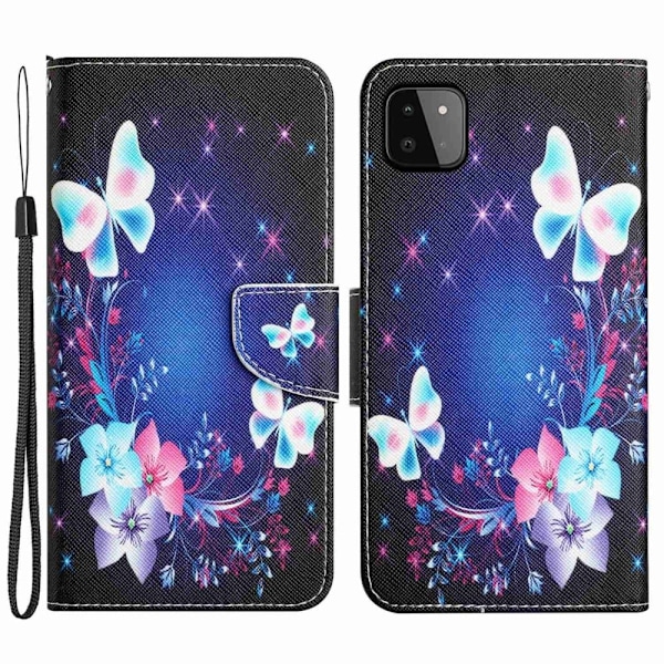 Wonderland Samsung Galaxy A22 5G Läppäkotelo - Perhonen Multicolor