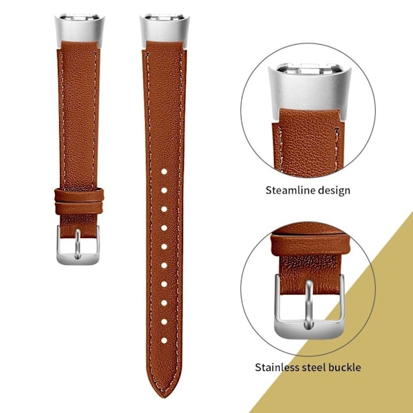 Samsung Galaxy Fit urrem i ægte læder - Brun Brown
