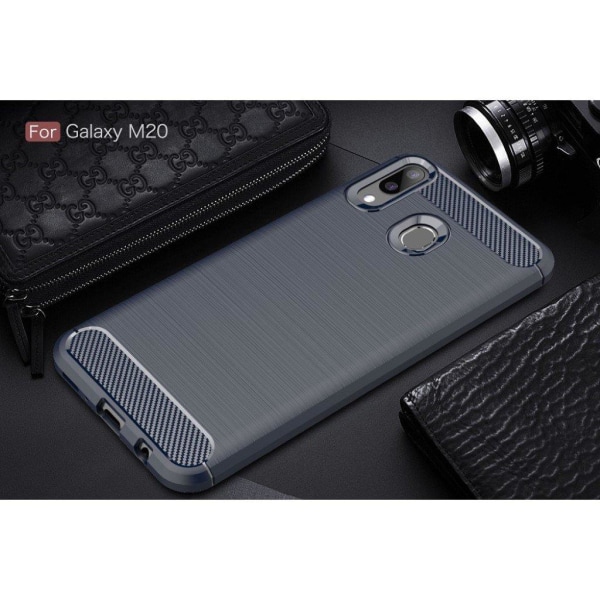 Carbon Flex Samsung Galaxy M20 skal - Blå Blå