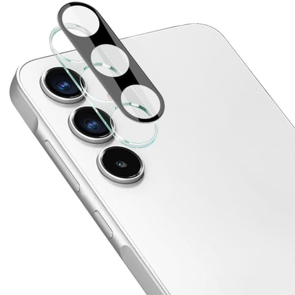 IMAK Samsung Galaxy A35 glas kamerabeskytter med akryl linsehætte - Sort Udgave Black