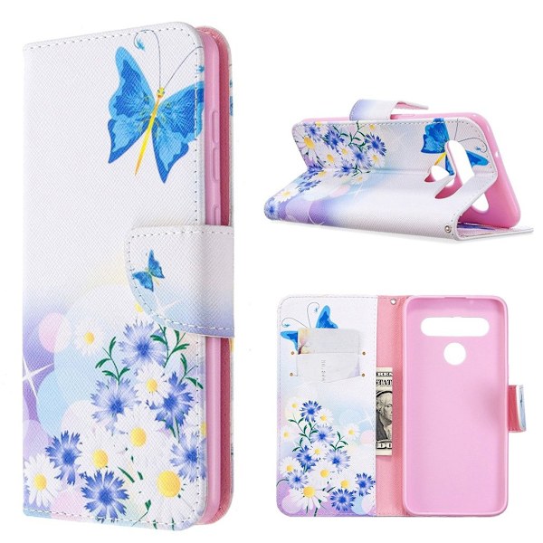 Wonderland LG K61 Etui - Sommerfugl og Tusindfryd Multicolor