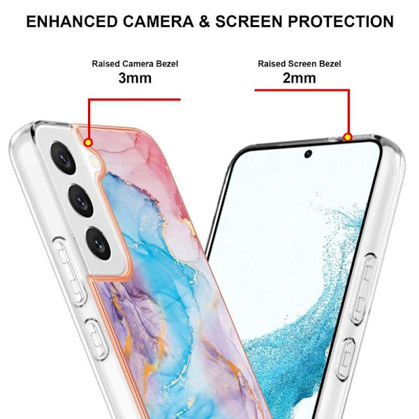 Marble Samsung Galaxy S23 Plus Etui - Milky Way Marmor Blue Multicolor