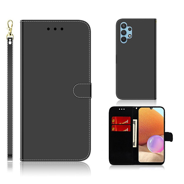 Mirror etui til Samsung Galaxy A32 - Sort Black