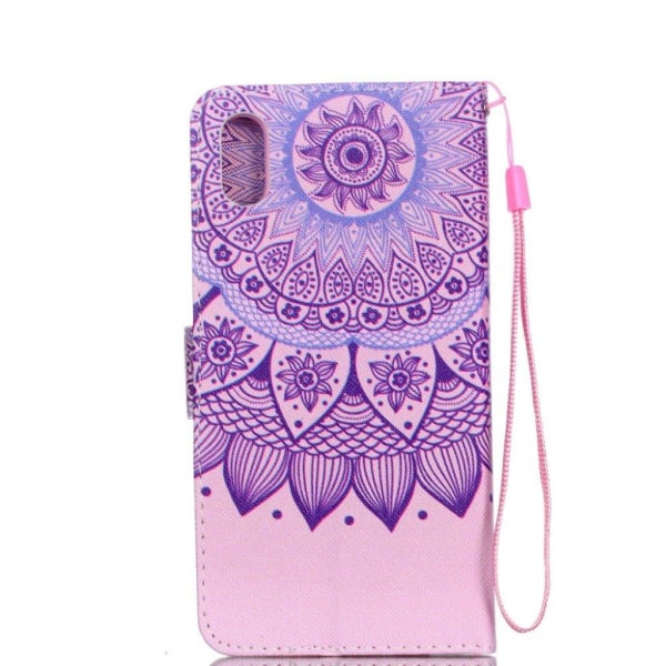 iPhone Xs Max flip cover i mønstret læder - Mandala Flower Purple